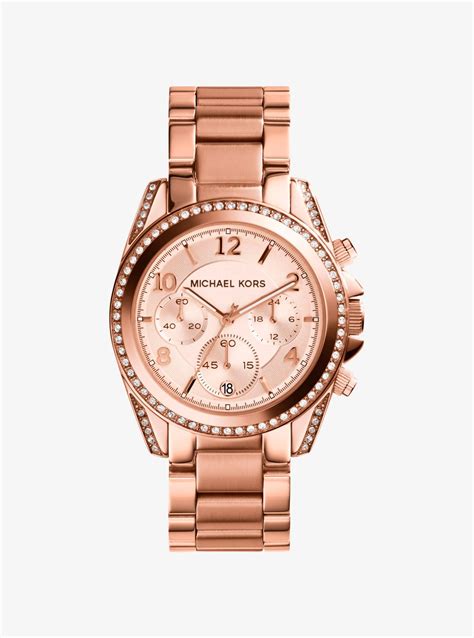 michael kors blair rose gold tone chronograph watch|Michael Kors Blair Chronograph Rose Dial Ladies Watch MK5943.